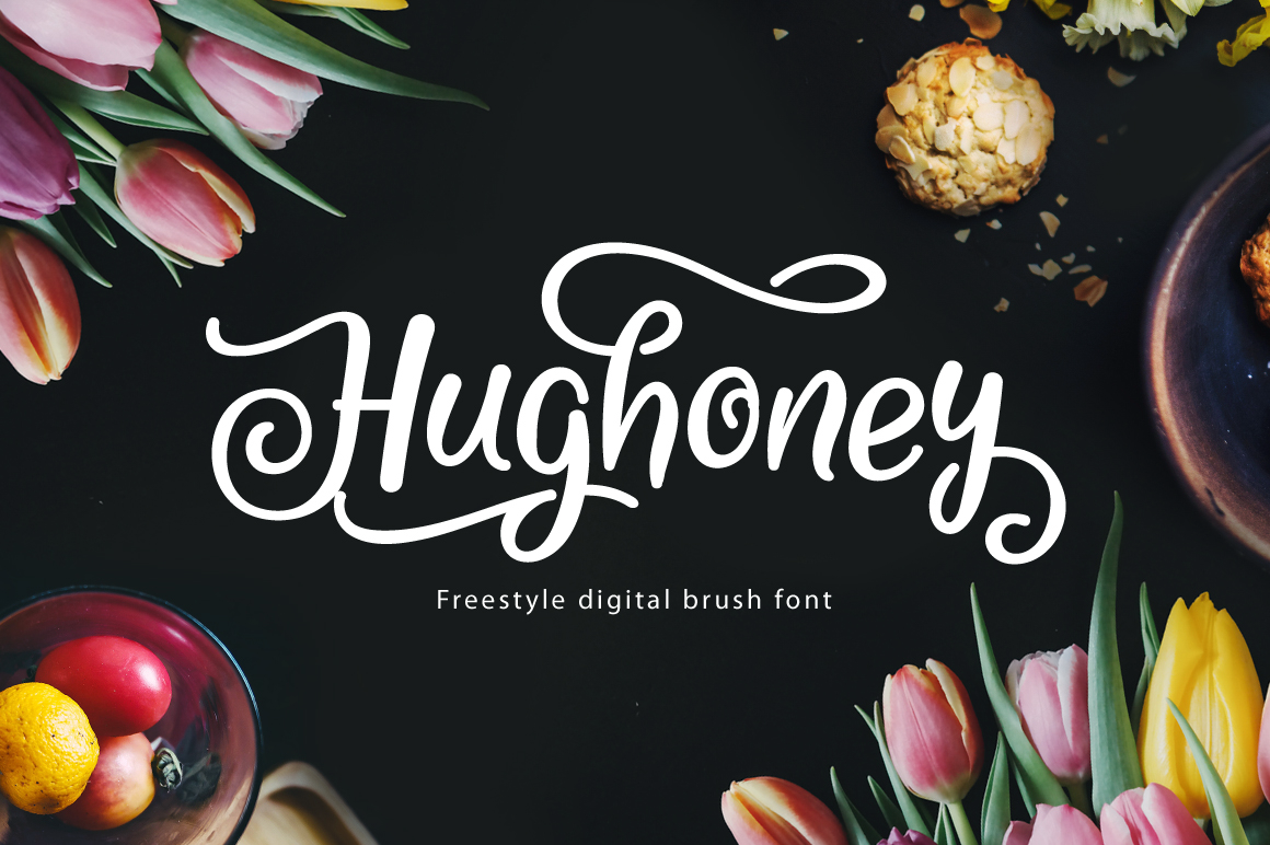 Hughoney: A Brush Font for Elegant Handmade Products