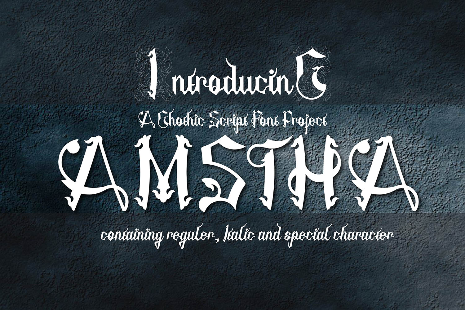 The Amstha Blackletter Font for Editorial Design Projects